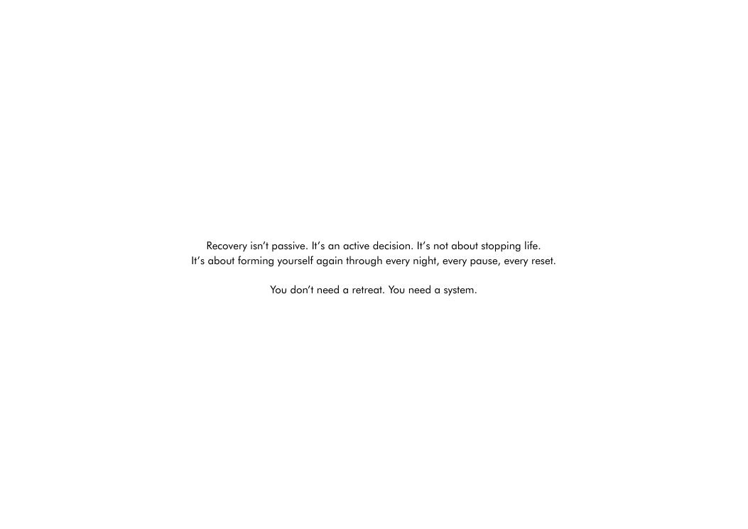 Recovery pitch deck statement spread